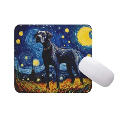 Mouse Pad Starry Night Great Dane Dog Mousepad for Home Office Non-Slip Rubber Puppy Mouse Pad - image1